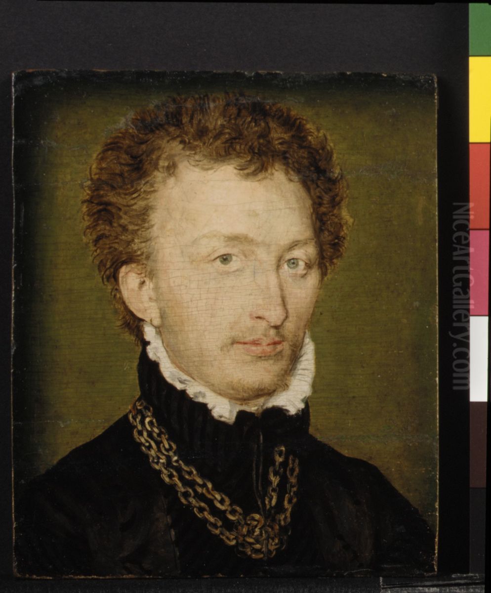 Portrait of a Man with a Gold Chain Oil Painting by Corneille De Lyon