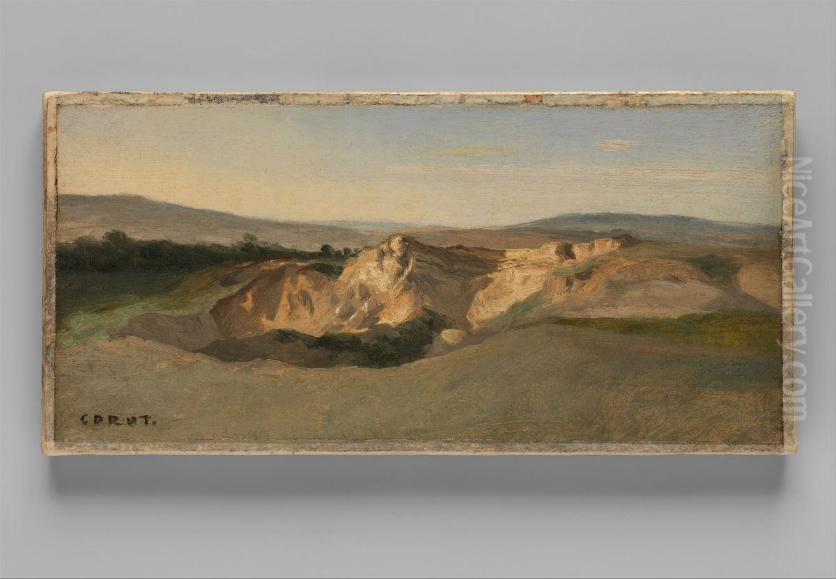 Italian Landscape Oil Painting by Jean-Baptiste Camille Corot