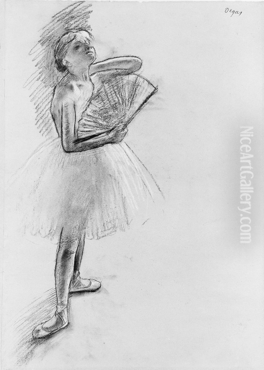 Dancer with a Fan Oil Painting by Edgar Degas