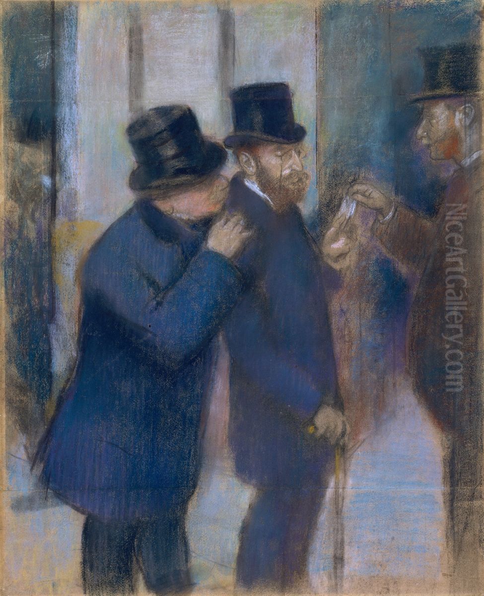 Portraits at the Stock Exchange Oil Painting by Edgar Degas