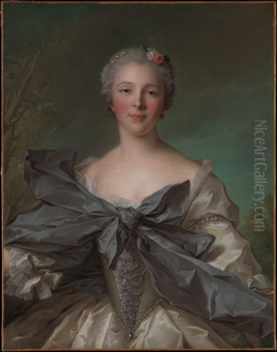 Marie Francoise de La Cropte de St. Abre, Marquise d'Argence Oil Painting by Jean-Marc Nattier