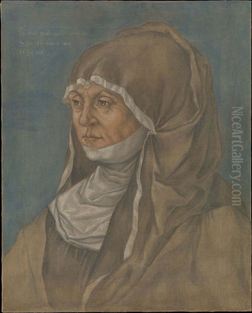 Portrait of a Woman, Said to Be Caritas Pirckheimer (1467-1532) Oil Painting by Albrecht Durer