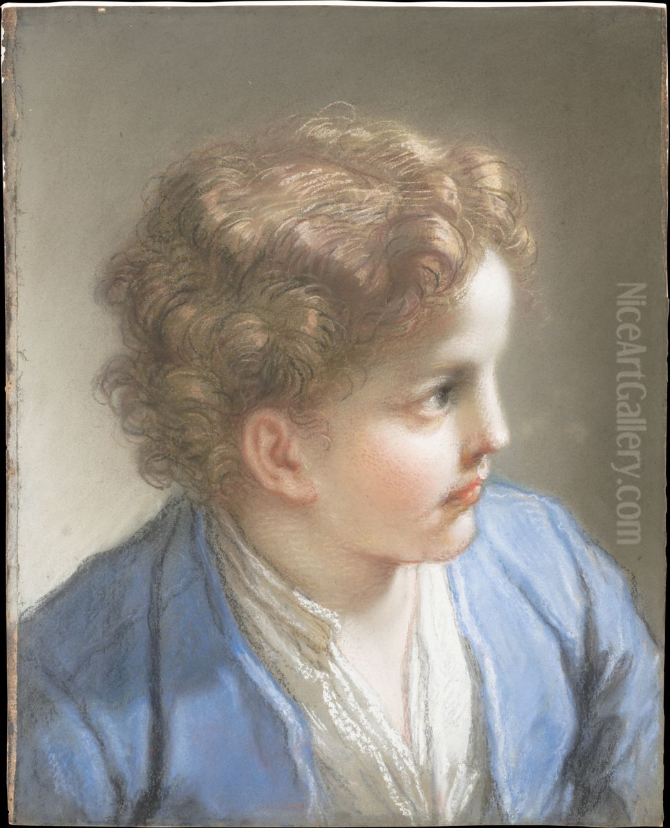 Study of a Boy in a Blue Jacket Oil Painting by Benedetto Luti