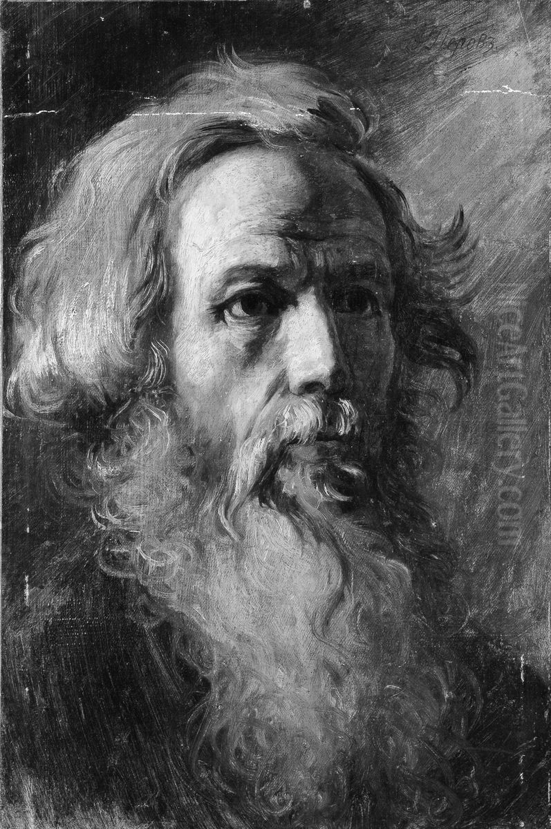 Head of a Man Oil Painting by Vasily Perov