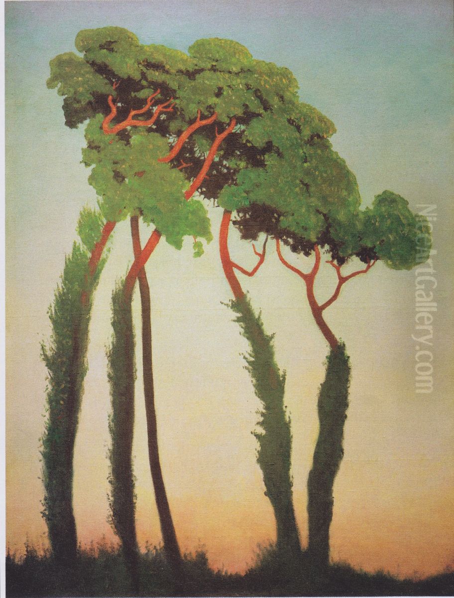 Paysage avec arbres Oil Painting by Felix Vallotton