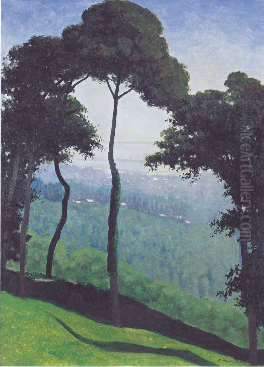 Vue de Honfleur, matin d'ete Oil Painting by Felix Vallotton