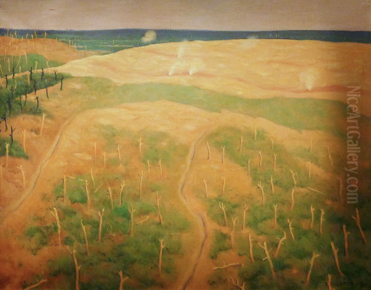 Tir sur fils de fer allemands, region de Bolente Oil Painting by Felix Vallotton