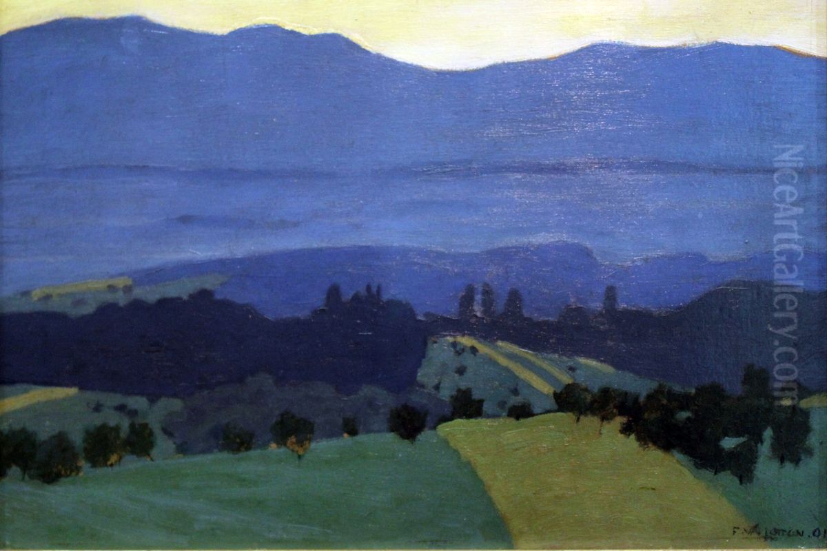 Landscape in the Jura Mountains near Romanel Oil Painting by Felix Vallotton
