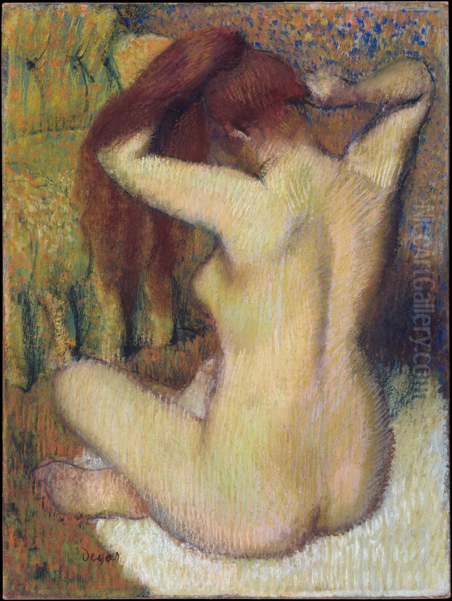 Nackte beim Kammen Oil Painting by Edgar Degas