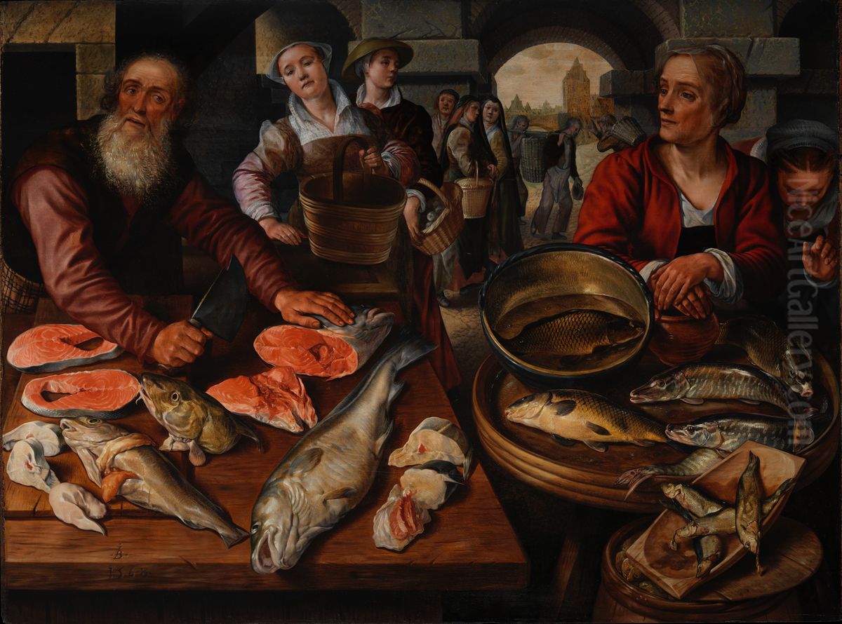 Fish Market Oil Painting by Joachim Beuckelaer
