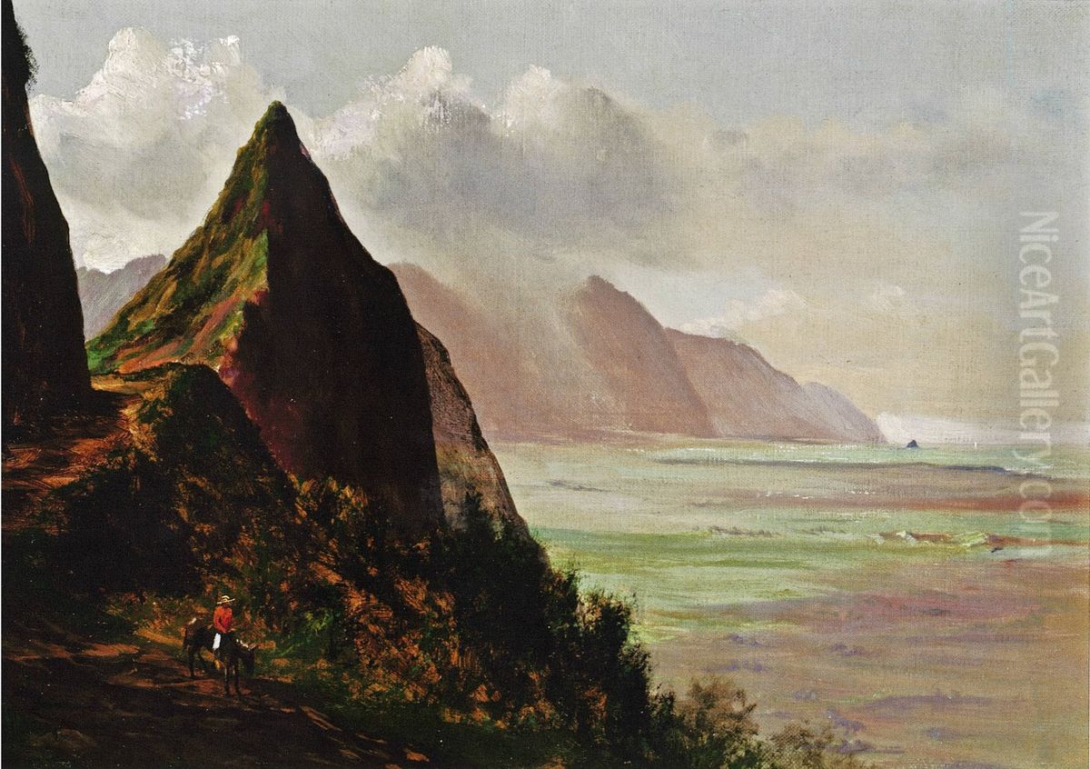View of the Pali Oil Painting by Jules Tavernier