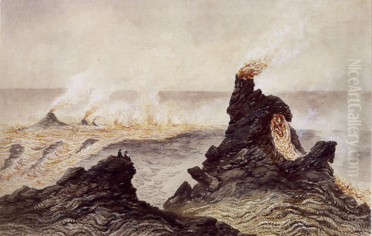 'Temporary Chimneys and Fire Fountains' Oil Painting by Constance Gordon-Cumming