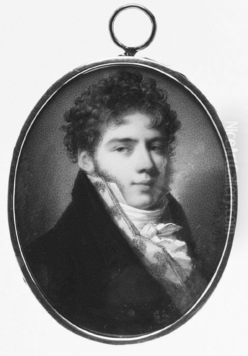 Portrait of Count Alexander Ivanovich Sollogoub (1788-1844) Oil Painting by Johann Dominik Bossi