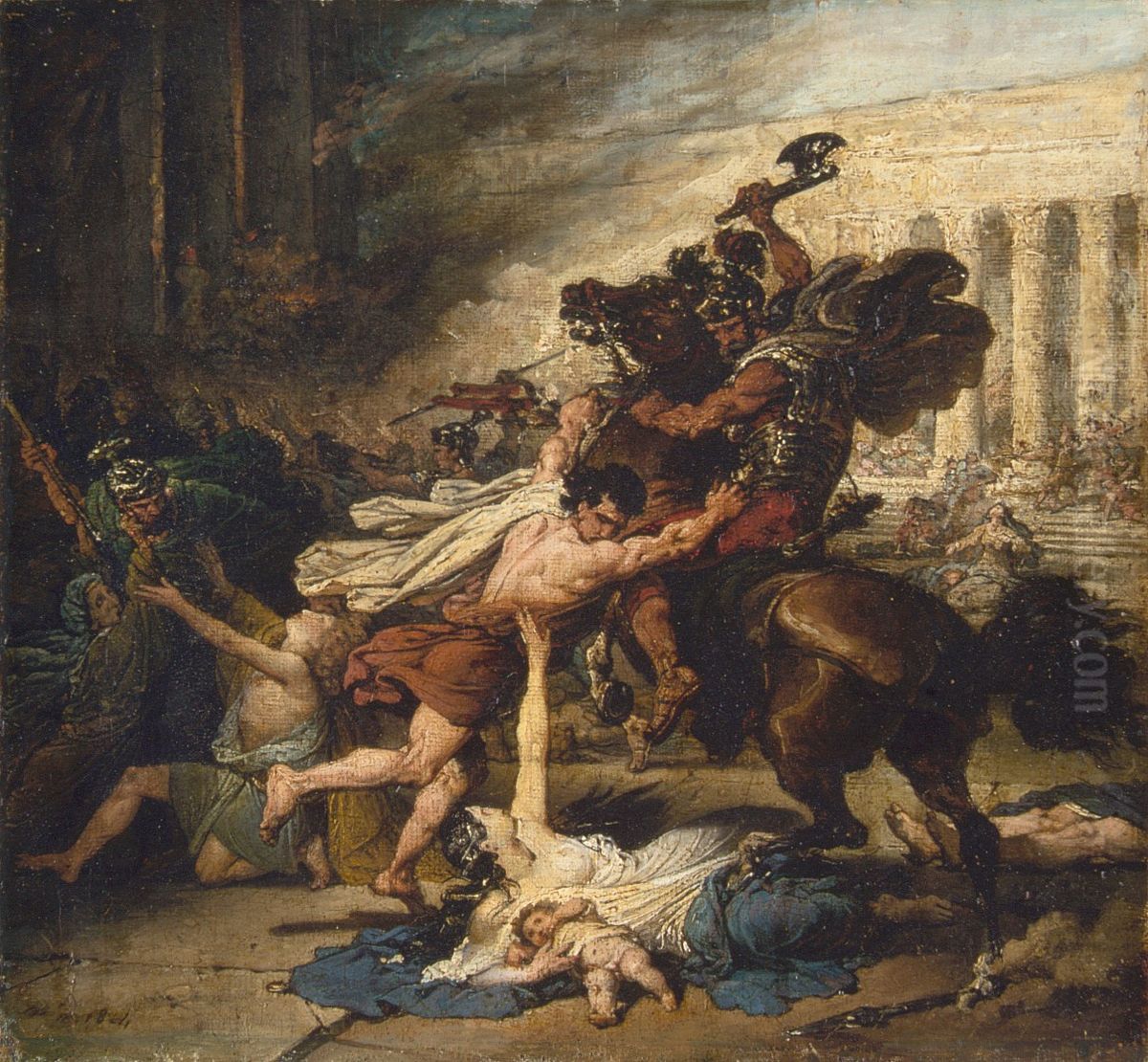 The Sack of Jerusalem by the Romans Oil Painting by Francois Joseph Heim