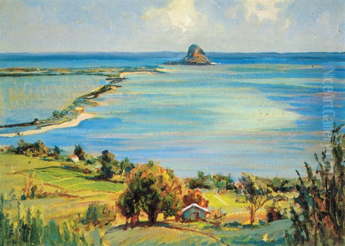 Apua with Mokolii Oil Painting by D. Howard Hitchcock