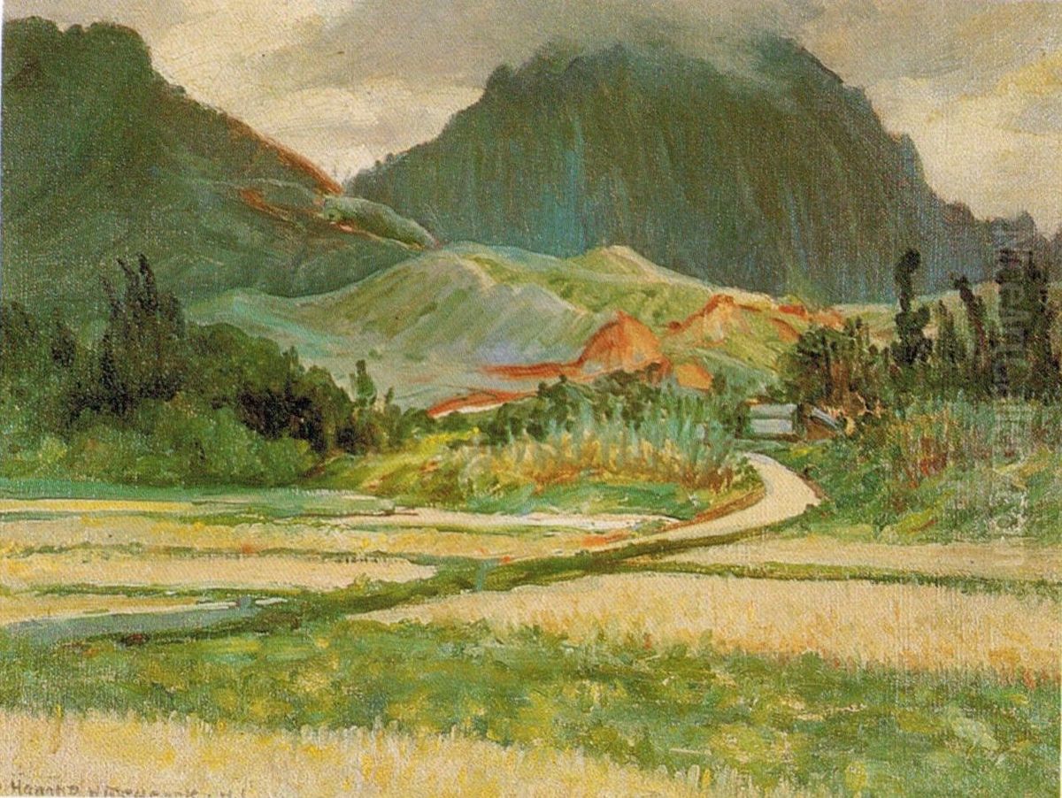 Pali from Banana Patch Oil Painting by D. Howard Hitchcock