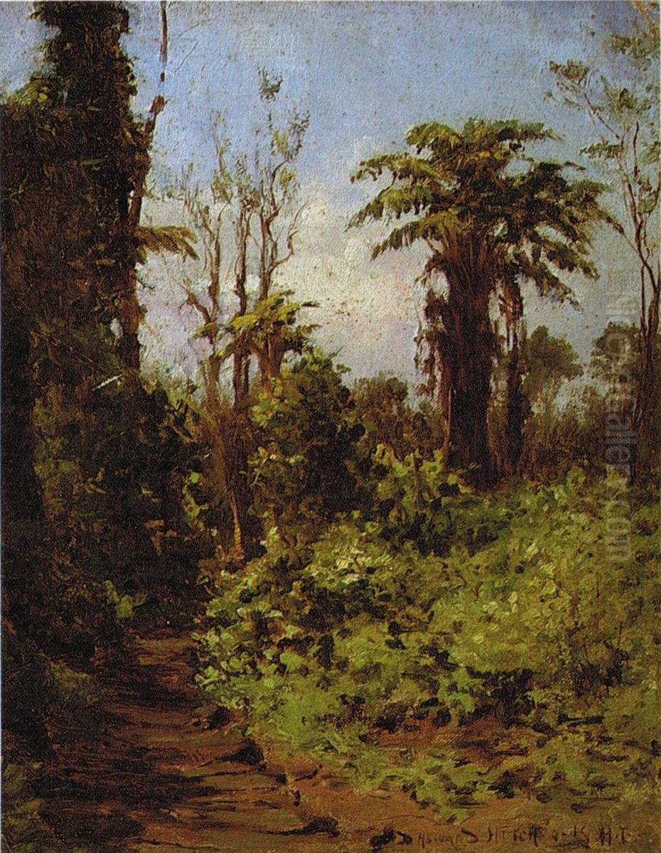 Path of Pohakuloa Oil Painting by D. Howard Hitchcock