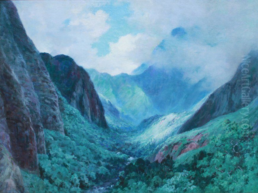 Iao Valley, Maui Oil Painting by D. Howard Hitchcock