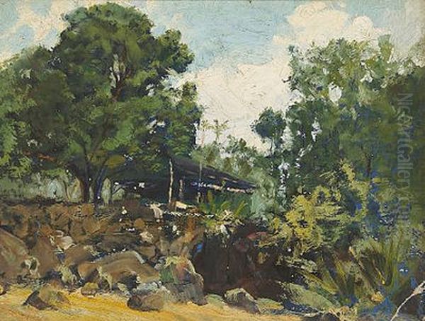 Hawaiian Hideaway Oil Painting by D. Howard Hitchcock