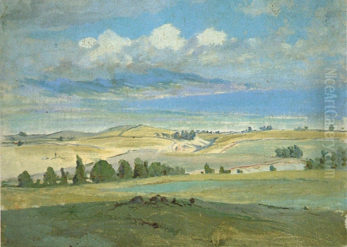 West Maui from Haleakala Ranch Oil Painting by D. Howard Hitchcock