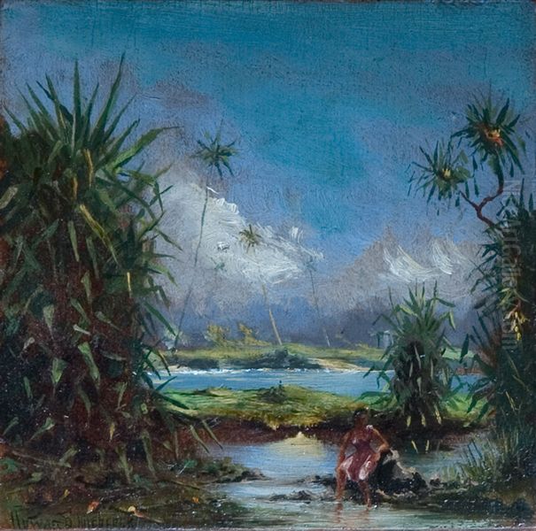 Old Hilo Bay Oil Painting by D. Howard Hitchcock