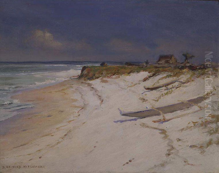 Beached Canoe Oil Painting by D. Howard Hitchcock