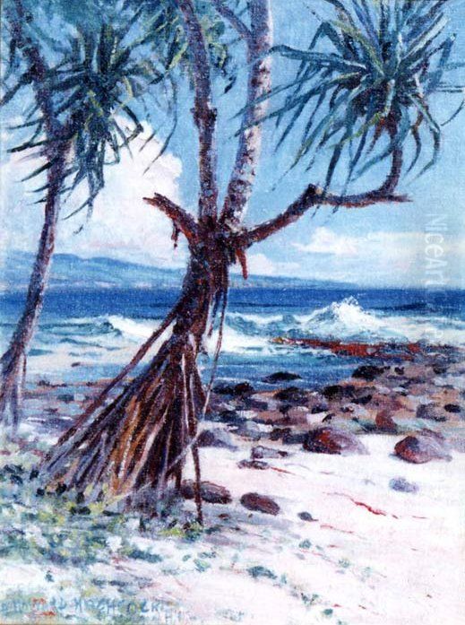 Lauhala Oil Painting by D. Howard Hitchcock