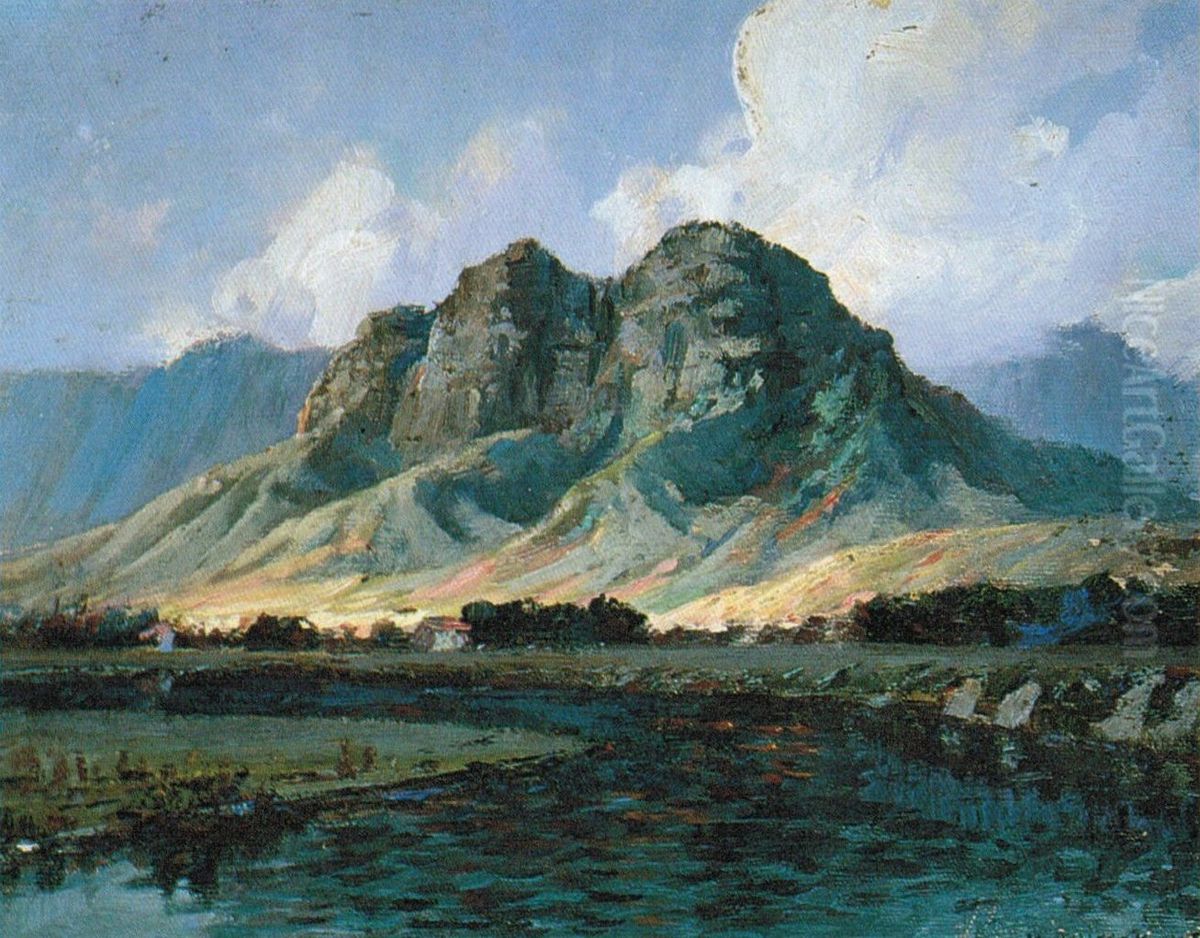 Maunawili Peaks (Olomana) from Kailua Oil Painting by D. Howard Hitchcock