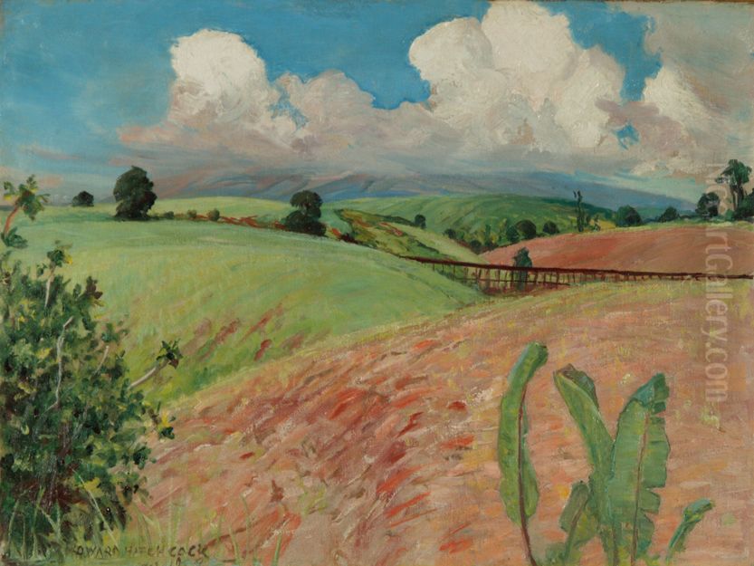 Canefields, Big Island Oil Painting by D. Howard Hitchcock