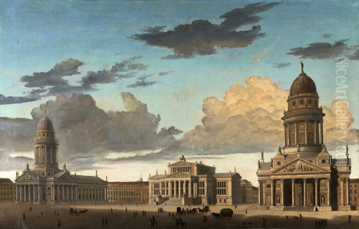 Gendarmenmarkt in Berlin Oil Painting by Carl Hasenpflug