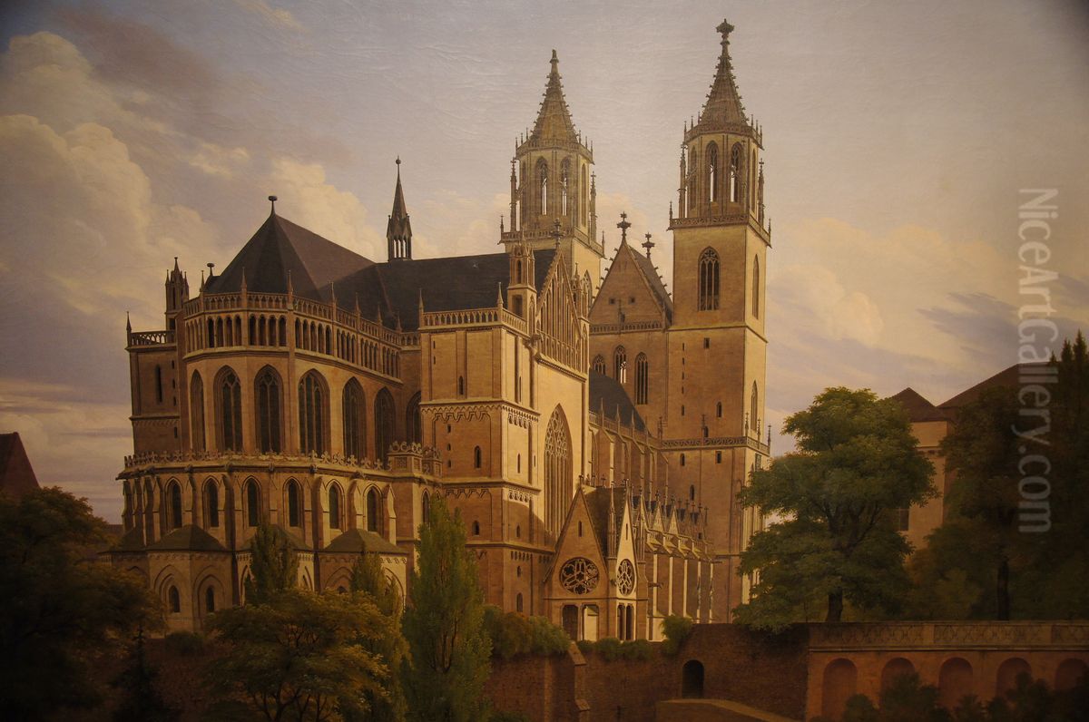 Cathedral of Magdeburg Oil Painting by Carl Hasenpflug