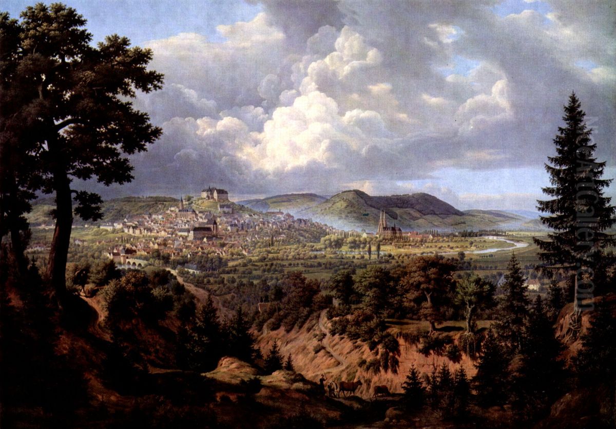 Marburg, Ansicht von Sudosten Oil Painting by Carl Hasenpflug