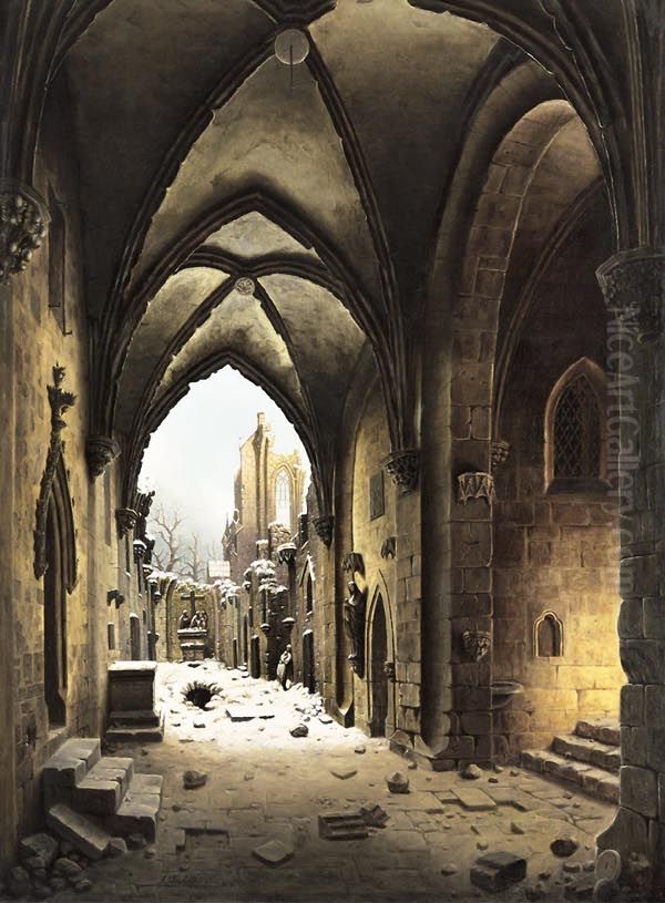 Walkenried Abbey Oil Painting by Carl Hasenpflug