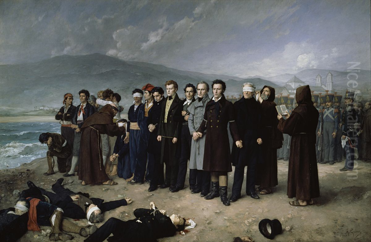 The Execution of Torrijos and his companions in the Malaga's beach Oil Painting by Antonio Gisbert