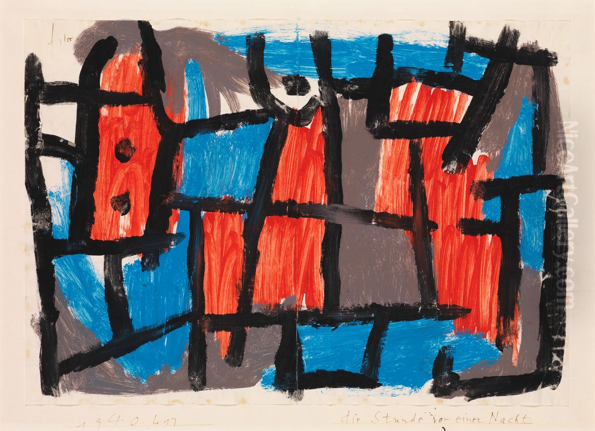 The Hour Before One Night Oil Painting by Paul Klee