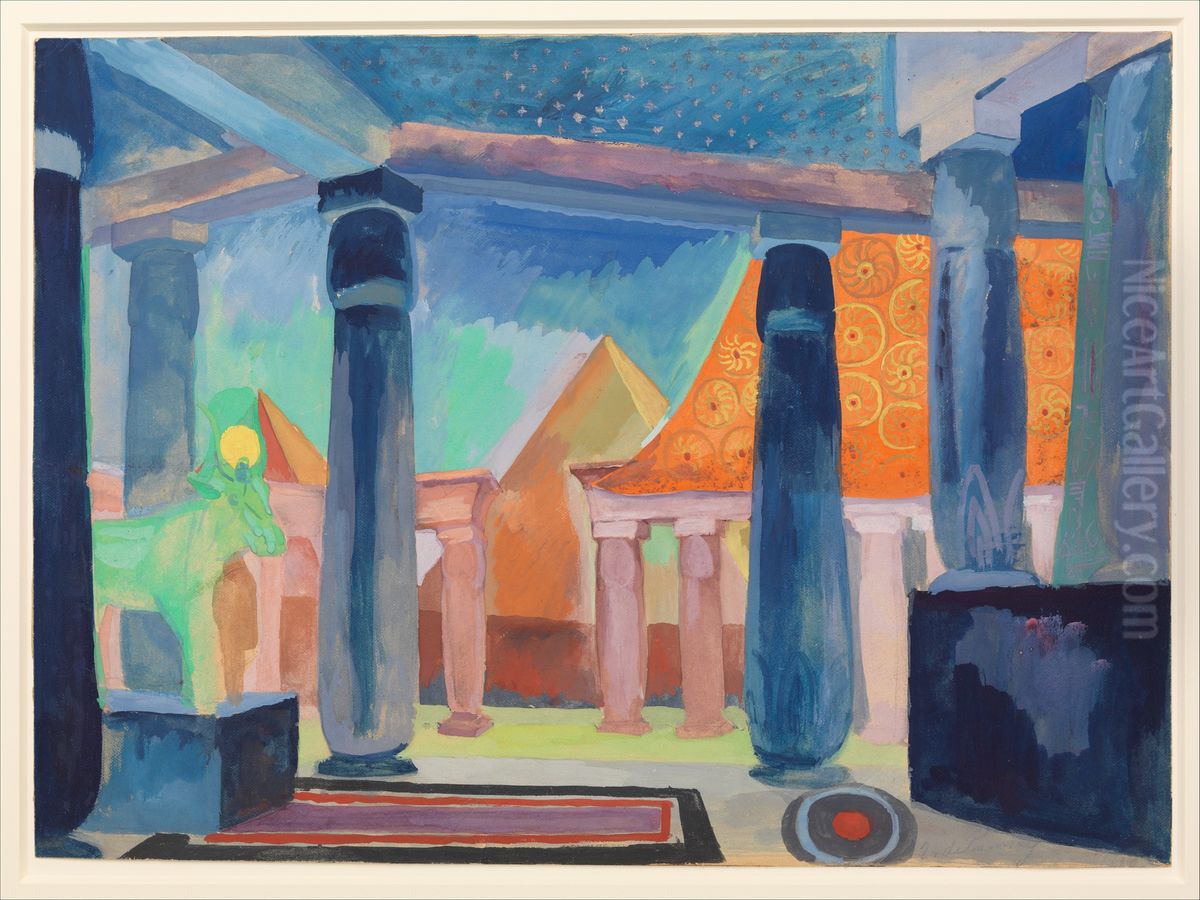 Stage Design for Cleopatra Oil Painting by Robert Delaunay