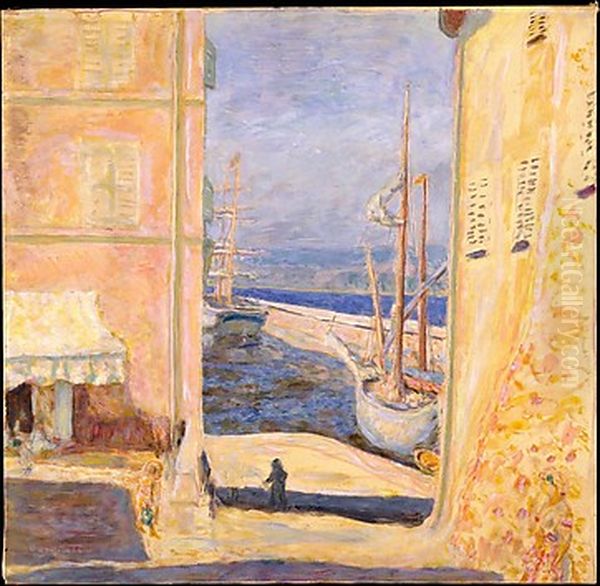 View of The Old Port, Saint-Tropez Oil Painting by Pierre Bonnard