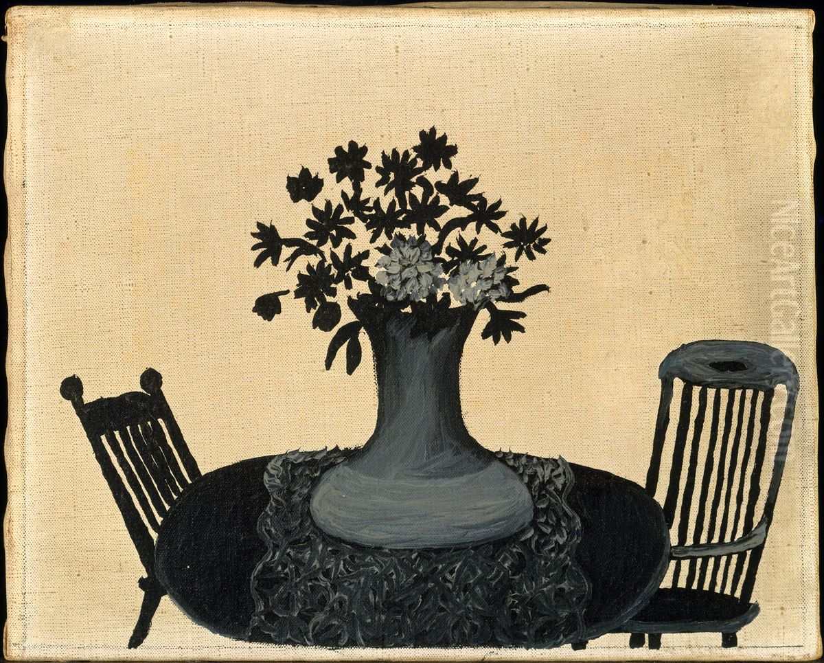Table and Two Chairs Oil Painting by Horace Pippin