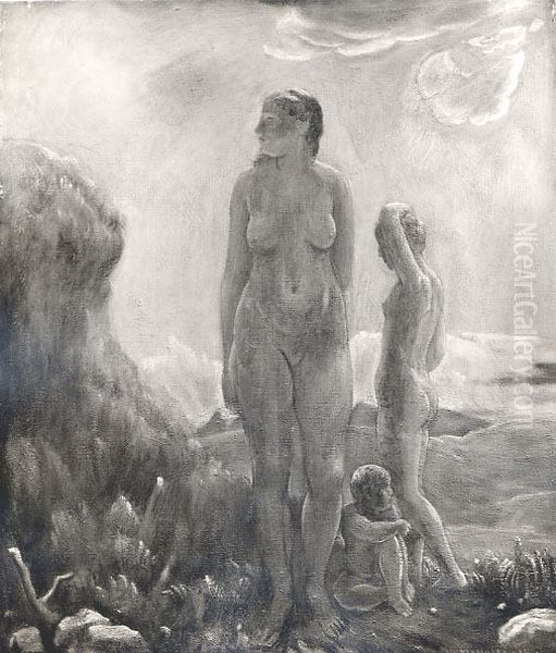 Landscape with Figures Oil Painting by Kenneth Hayes Miller