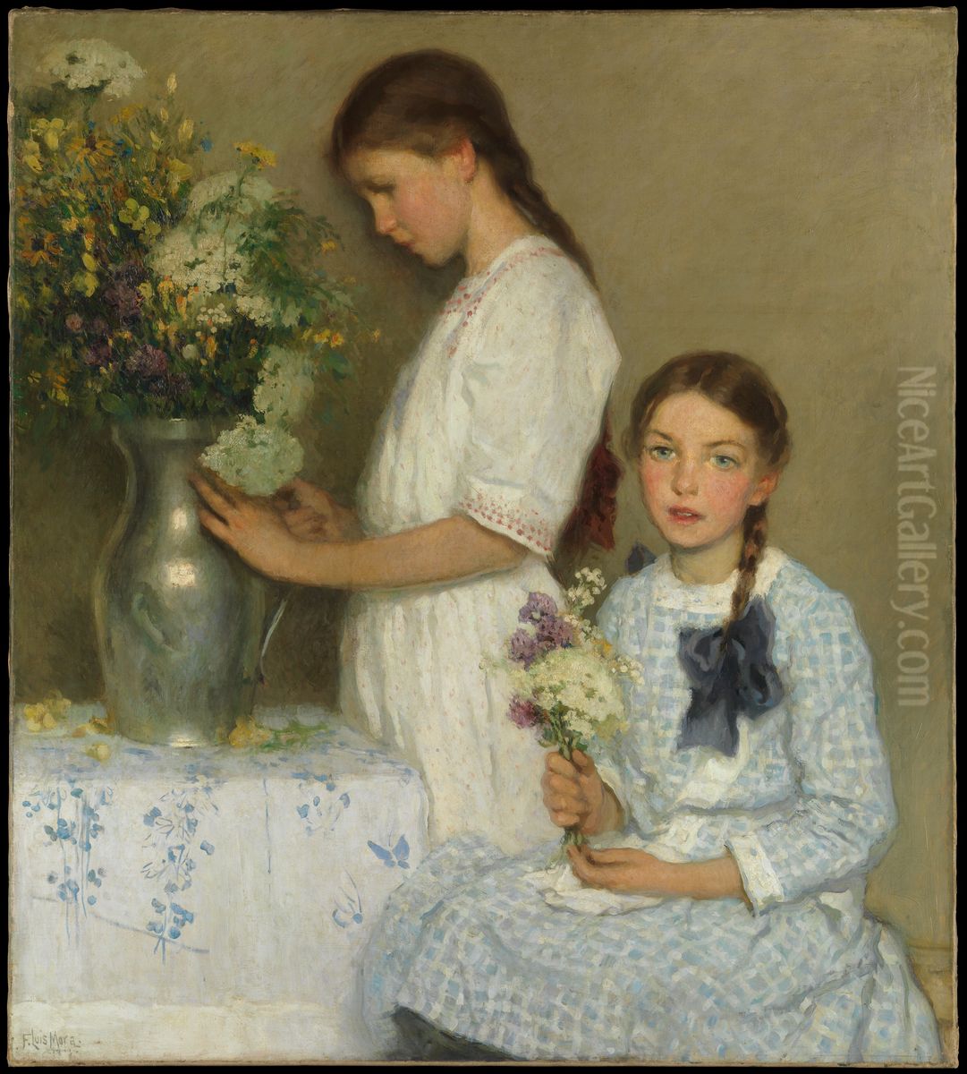 Flowers of the Field Oil Painting by F. Luis Mora