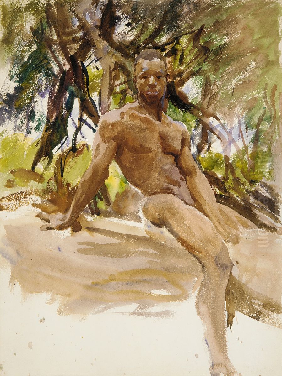 Man and Trees, Florida Oil Painting by John Singer Sargent