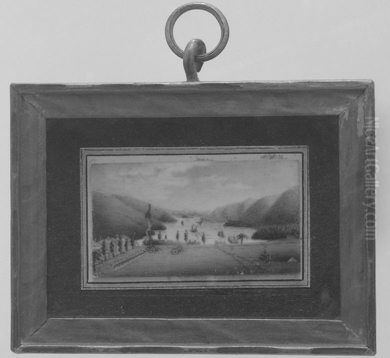 United States Military Academy at West Point, Looking South Oil Painting by George Catlin