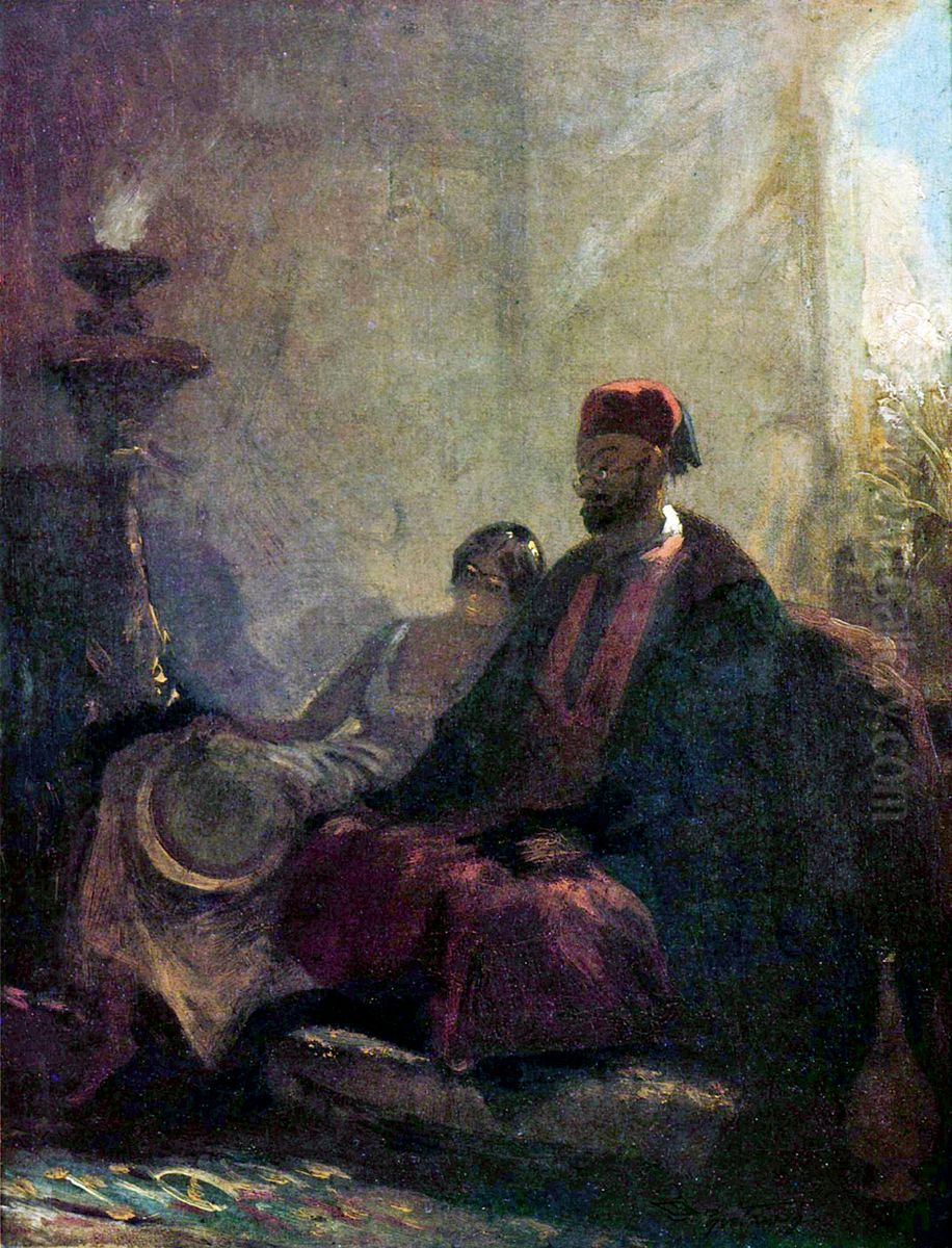 Im Harem Oil Painting by Carl Spitzweg