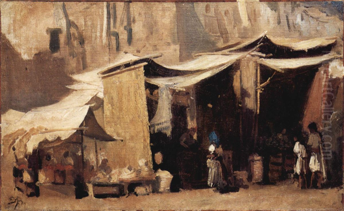 Strassenszene in Algier Oil Painting by Frank Buchser