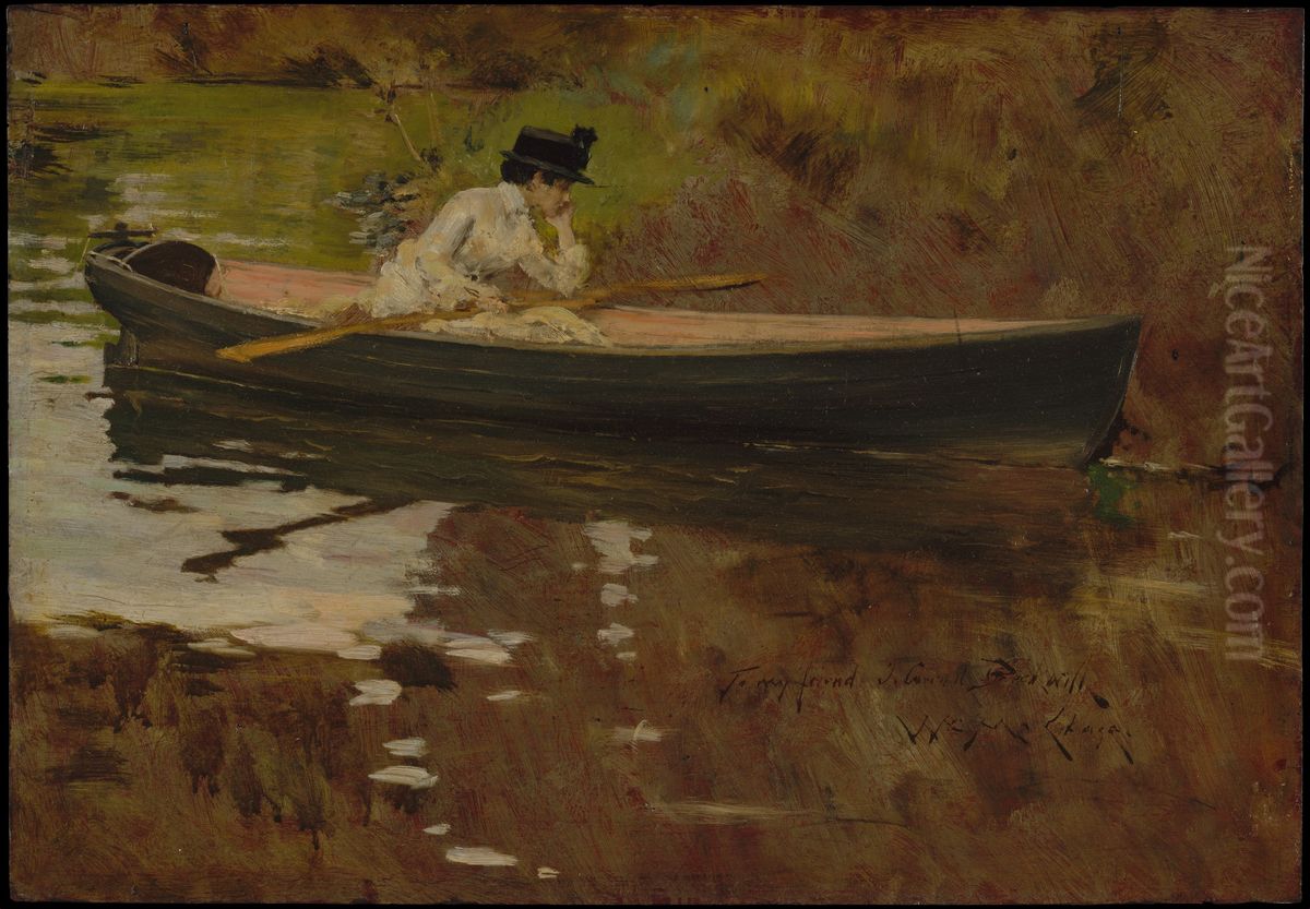 Mrs. Chase in Prospect Park Oil Painting by William Merritt Chase