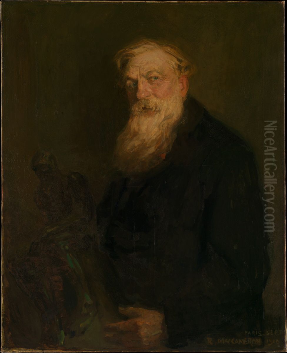 Auguste Rodin Oil Painting by Robert Lee MacCameron
