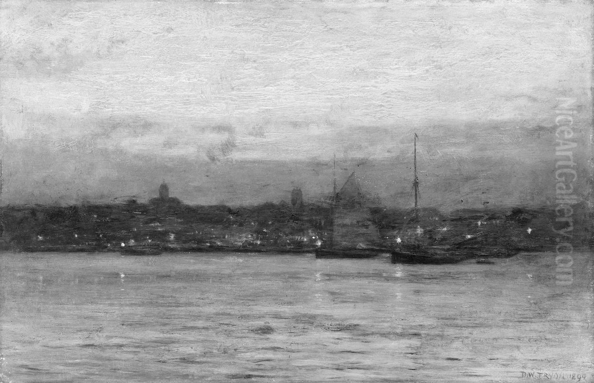 Evening, New Bedford Harbor Oil Painting by Dwight William Tryon