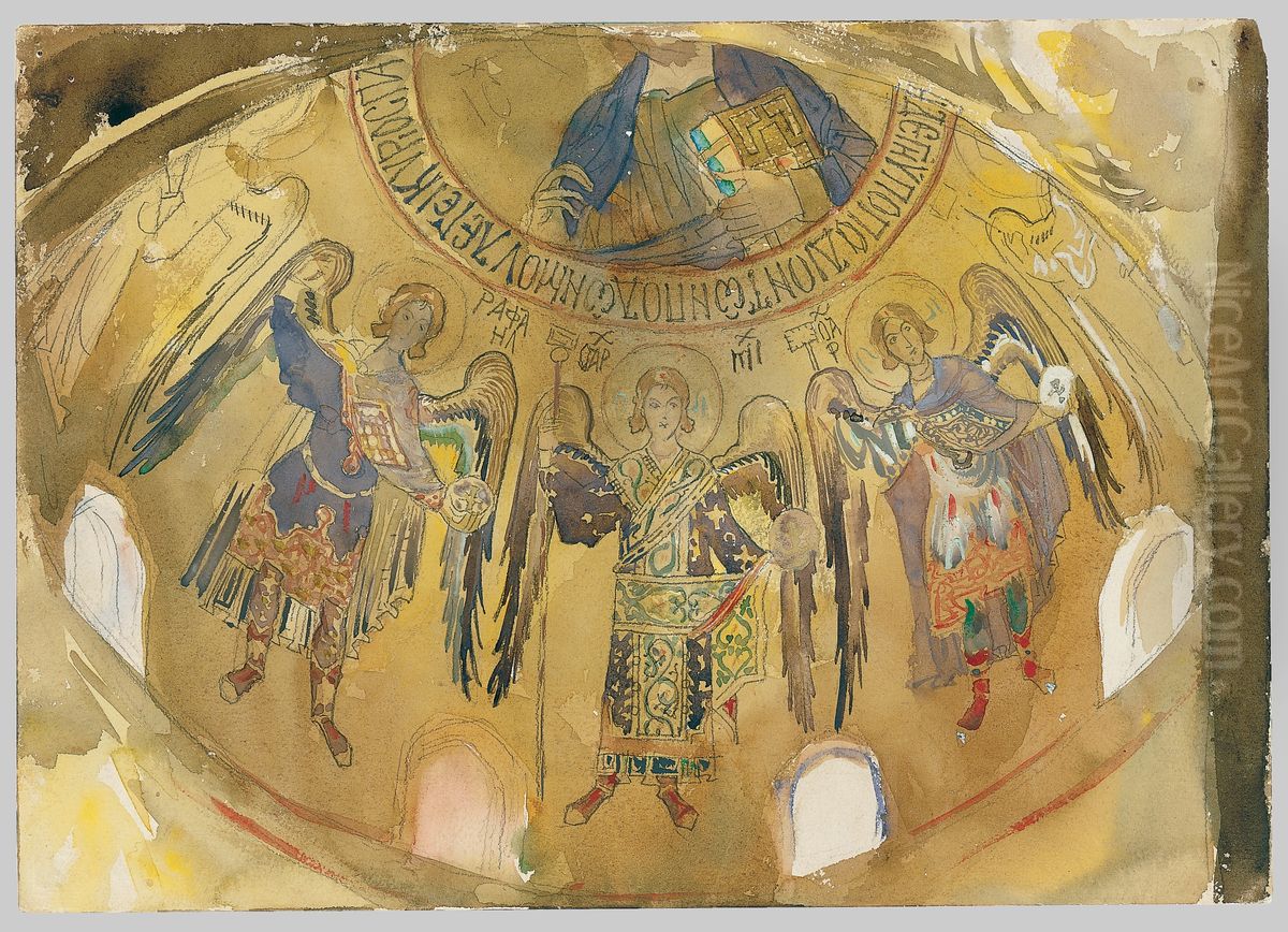 Angels, Mosaic, Palatine Chapel, Palermo Oil Painting by John Singer Sargent