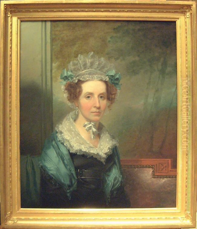 Mrs. Charles Cummings (Rebecca Pittard) Oil Painting by Henry Inman