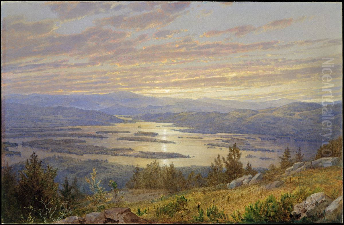 Lake Squam from Red Hill Oil Painting by William Trost Richards
